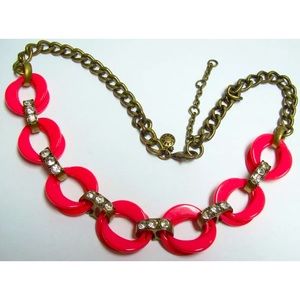 J CREW Rosy Pink Lucite Links Necklace